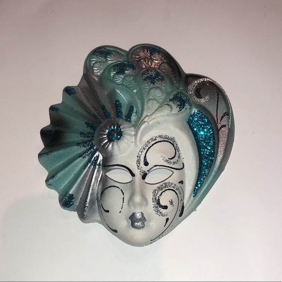 Hand Crafted Painted Venice Italy Venetian Carnival Mask Small Wall Hang Decor - Picture 2 of 10